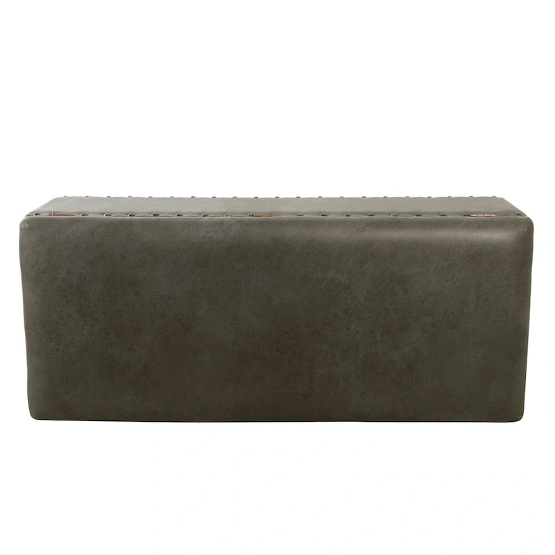 Banc de rangement en similicuir avec garniture cloutée – Plusieurs coloris