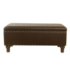 Banc de rangement en similicuir avec garniture cloutée – Plusieurs coloris