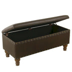 Banc de rangement en similicuir avec garniture cloutée – Plusieurs coloris