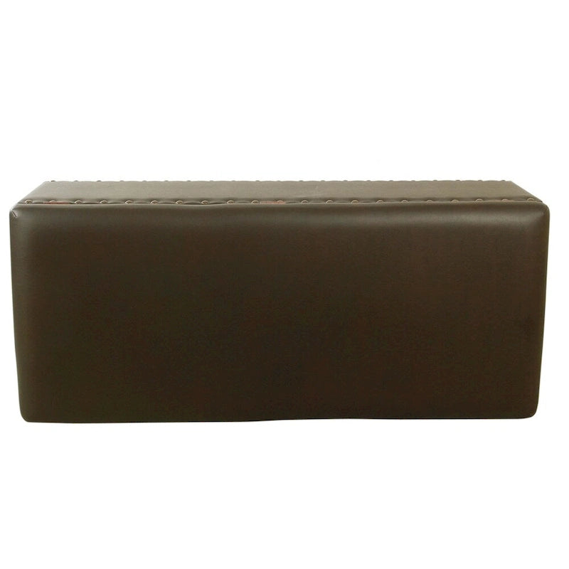 Banc de rangement en similicuir avec garniture cloutée – Plusieurs coloris