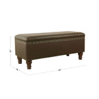 Banc de rangement en similicuir avec garniture cloutée – Plusieurs coloris
