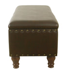 Banc de rangement en similicuir avec garniture cloutée – Plusieurs coloris