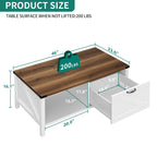 Table Basse Fermière avec Tiroir, Armoire et Étagère Ouverte – Plusieurs Couleurs
