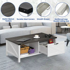 Table Basse Fermière avec Tiroir, Armoire et Étagère Ouverte – Plusieurs Couleurs