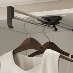 Armoire avec miroir, tringle extensible et 2 tiroirs, couleurs blanc/noir/bleu foncé