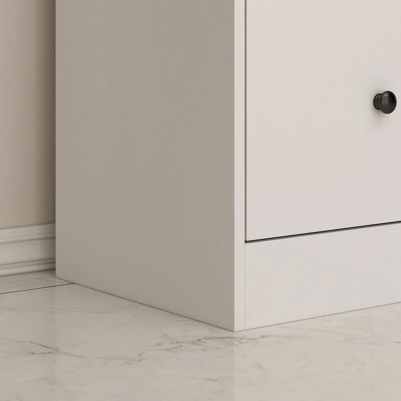 Armoire avec miroir, tringle extensible et 2 tiroirs, couleurs blanc/noir/bleu foncé