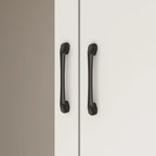 Armoire avec miroir, tringle extensible et 2 tiroirs, couleurs blanc/noir/bleu foncé