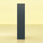 Armoire avec miroir, tringle extensible et 2 tiroirs, couleurs blanc/noir/bleu foncé
