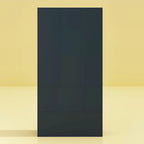 Armoire avec miroir, tringle extensible et 2 tiroirs, couleurs blanc/noir/bleu foncé