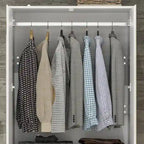 Armoire penderie blanche à portes miroir avec tringle et étagères – 3 tailles disponibles