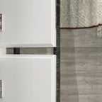 Armoire penderie blanche à portes miroir avec tringle et étagères – 3 tailles disponibles