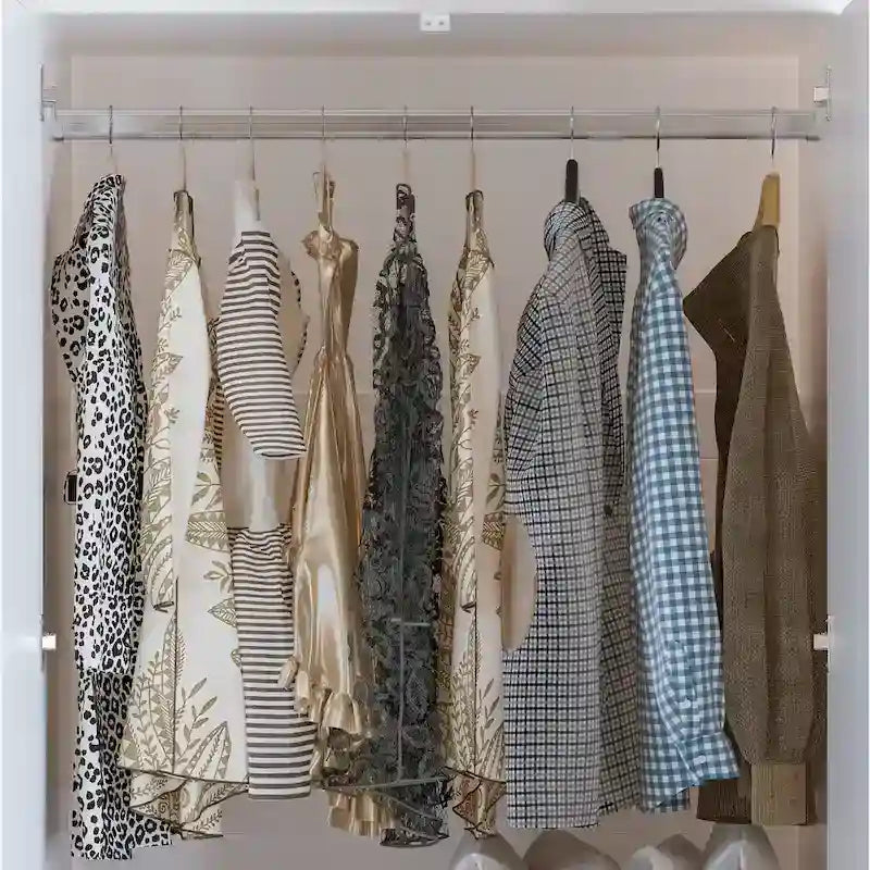 Armoire penderie blanche à portes miroir avec tringle et étagères – 3 tailles disponibles