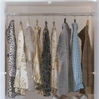 Armoire penderie blanche à portes miroir avec tringle et étagères – 3 tailles disponibles