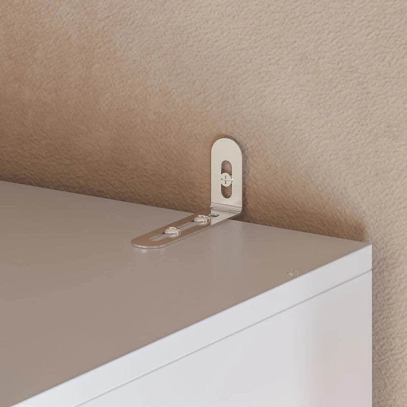 Armoire penderie blanche à portes miroir avec tringle et étagères – 3 tailles disponibles