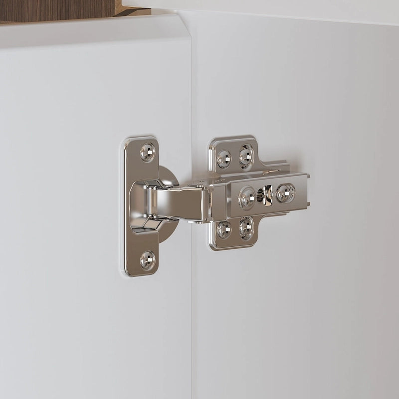 Armoire penderie blanche à portes miroir avec tringle et étagères – 3 tailles disponibles