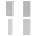 Armoire penderie blanche à portes miroir avec tringle et étagères – 3 tailles disponibles