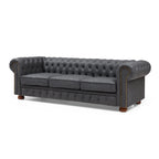 Canapé Chesterfield 2 places en similicuir marron