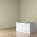 Banc de rangement pour chaussures rembourré blanc/noir avec armoire à porte – 1 place