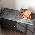 Banc de rangement pour chaussures rembourré blanc/noir avec armoire à porte – 1 place