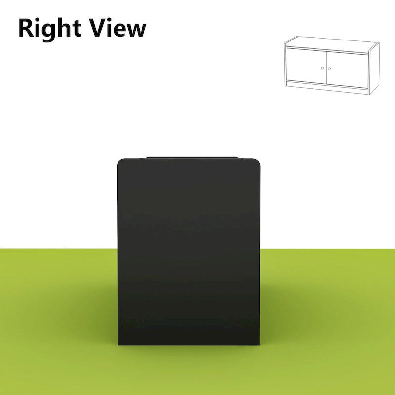 Banc de rangement pour chaussures rembourré blanc/noir avec armoire à porte – 1 place
