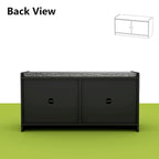 Banc de rangement pour chaussures rembourré blanc/noir avec armoire à porte – 1 place