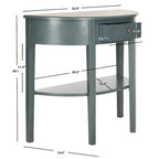 Table console demi-lune shabby chic avec tiroir et étagère inférieure – Plusieurs coloris