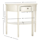 Table console demi-lune shabby chic avec tiroir et étagère inférieure – Plusieurs coloris