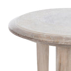 Table d'appoint florale sculptée en bois de manguier blanchi