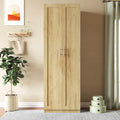 Armoire 2 portes avec 3 étagères Chêne / Blanc / Noyer