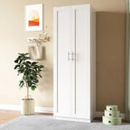 Armoire 2 portes avec 3 étagères Chêne / Blanc / Noyer