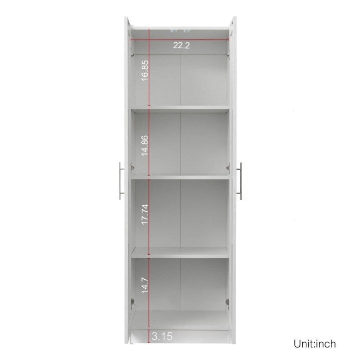 Armoire 2 portes avec 3 étagères Chêne / Blanc / Noyer