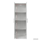 Armoire 2 portes avec 3 étagères Chêne / Blanc / Noyer