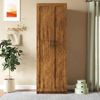 Armoire 2 portes avec 3 étagères Chêne / Blanc / Noyer