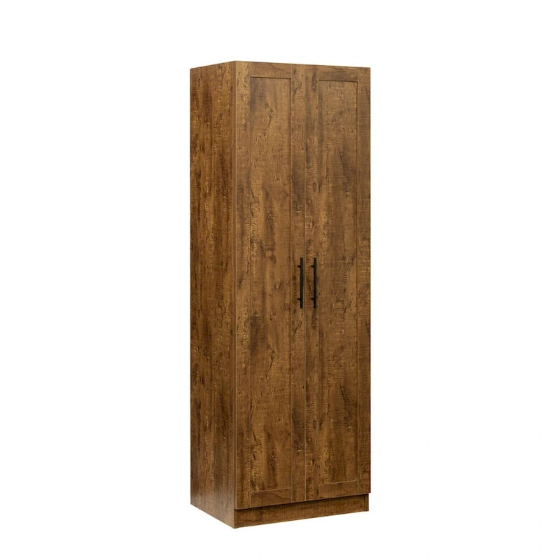 Armoire 2 portes avec 3 étagères Chêne / Blanc / Noyer