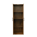 Armoire 2 portes avec 3 étagères Chêne / Blanc / Noyer