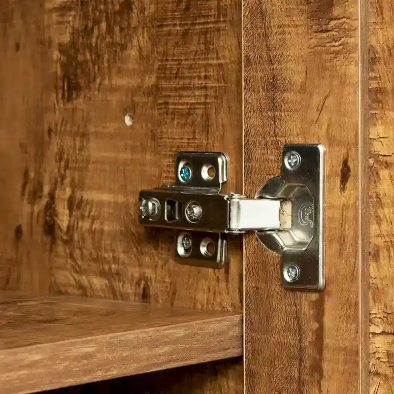 Armoire 2 portes avec 3 étagères Chêne / Blanc / Noyer