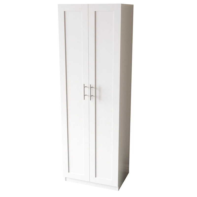 Armoire 2 portes avec 3 étagères Chêne / Blanc / Noyer