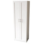 Armoire 2 portes avec 3 étagères Chêne / Blanc / Noyer