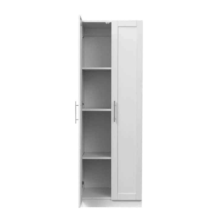 Armoire 2 portes avec 3 étagères Chêne / Blanc / Noyer