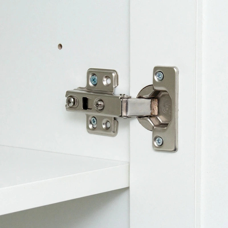 Armoire 2 portes avec 3 étagères Chêne / Blanc / Noyer