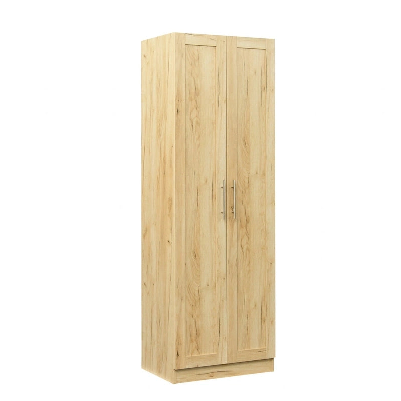 Armoire 2 portes avec 3 étagères Chêne / Blanc / Noyer