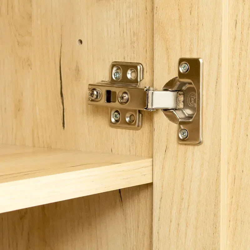 Armoire 2 portes avec 3 étagères Chêne / Blanc / Noyer