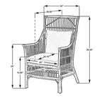 Fauteuil rembourré à lattes en rotin gris-brun – 1 place