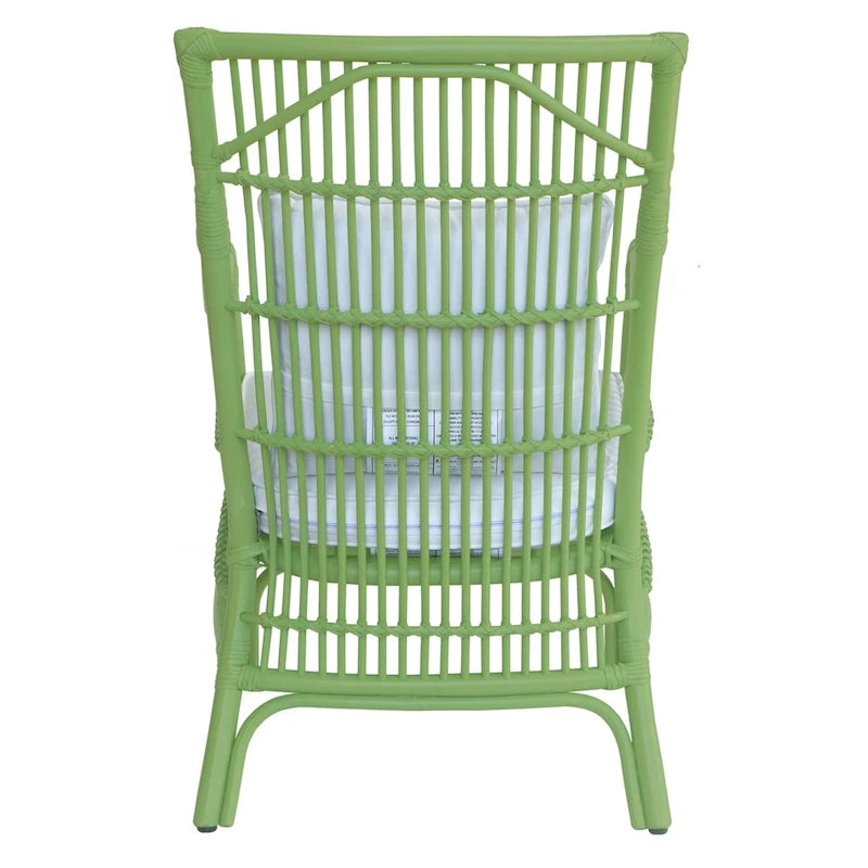 Fauteuil rembourré à lattes en rotin gris-brun – 1 place