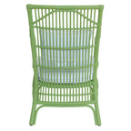 Fauteuil rembourré à lattes en rotin gris-brun – 1 place