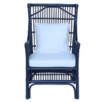 Fauteuil rembourré à lattes en rotin gris-brun – 1 place