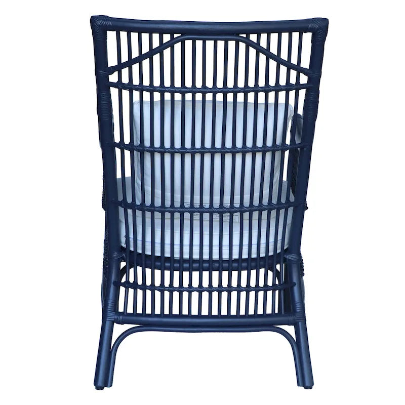 Fauteuil rembourré à lattes en rotin gris-brun – 1 place