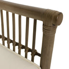 Fauteuil rembourré à lattes en rotin gris-brun – 1 place
