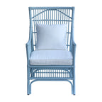 Fauteuil rembourré à lattes en rotin gris-brun – 1 place
