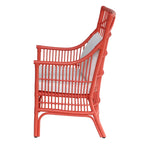 Fauteuil rembourré à lattes en rotin gris-brun – 1 place